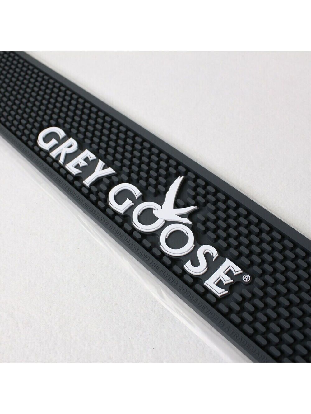 Grey Goose Vodka Bar Rail Mat 23.5"x3.5” France Man Cave Pub Liquor Dark Grey